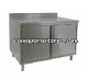 4" Back Splash Work Table Cabinet With Hinged Doors 30x36