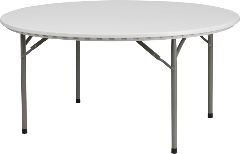 Round 60" Granite White Plastic Banquet Table