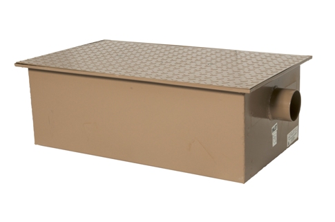 Rockford RP-50-LO Low-Profile Grease Interceptor – 100 lb, 50 GPM, 4" No-Hub