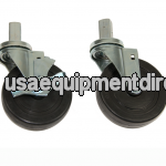 Set of Steam Table Casters 5"x1.25 Heavy Duty" 2 w Brake 2 no Br