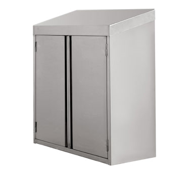 All Stainless Steel Wall Cabinet w Recessed Hinged Doors 15x48