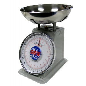 9.5" Round Plate Coated Metal Portion Scale 21 lb ,1 oz Graduat