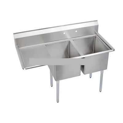 Heavy Duty 2 Compartment 18x24 Sink w 18" DB Left