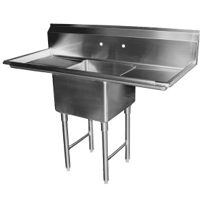 Elite All Stainless 1 Bowl 24x24 Sink W 2- 24" Drain Boards