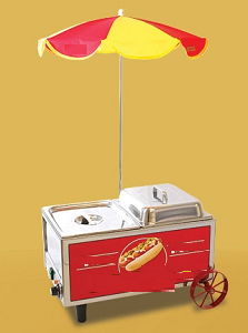 Winco 60072 Benchmark Hot Dog Mini Cart 60 Hot Dog Capacity 30 Buns Capacity Stainless Steel Construction