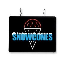 Winco 92003 Benchmark Ultra-Bright Snow Cones LED Sign with Aluminum Frame and Hanger Chains