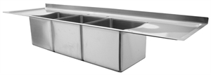 Drop In HD Sink 63"x18" 3 Bowl 12x12 w 2 DB w Faucet & Basket