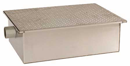 Rockford RP-20-LO-SS All Stainless Low-Profile Grease Interceptor – 40 lb, 20 GPM, 3" No-Hub