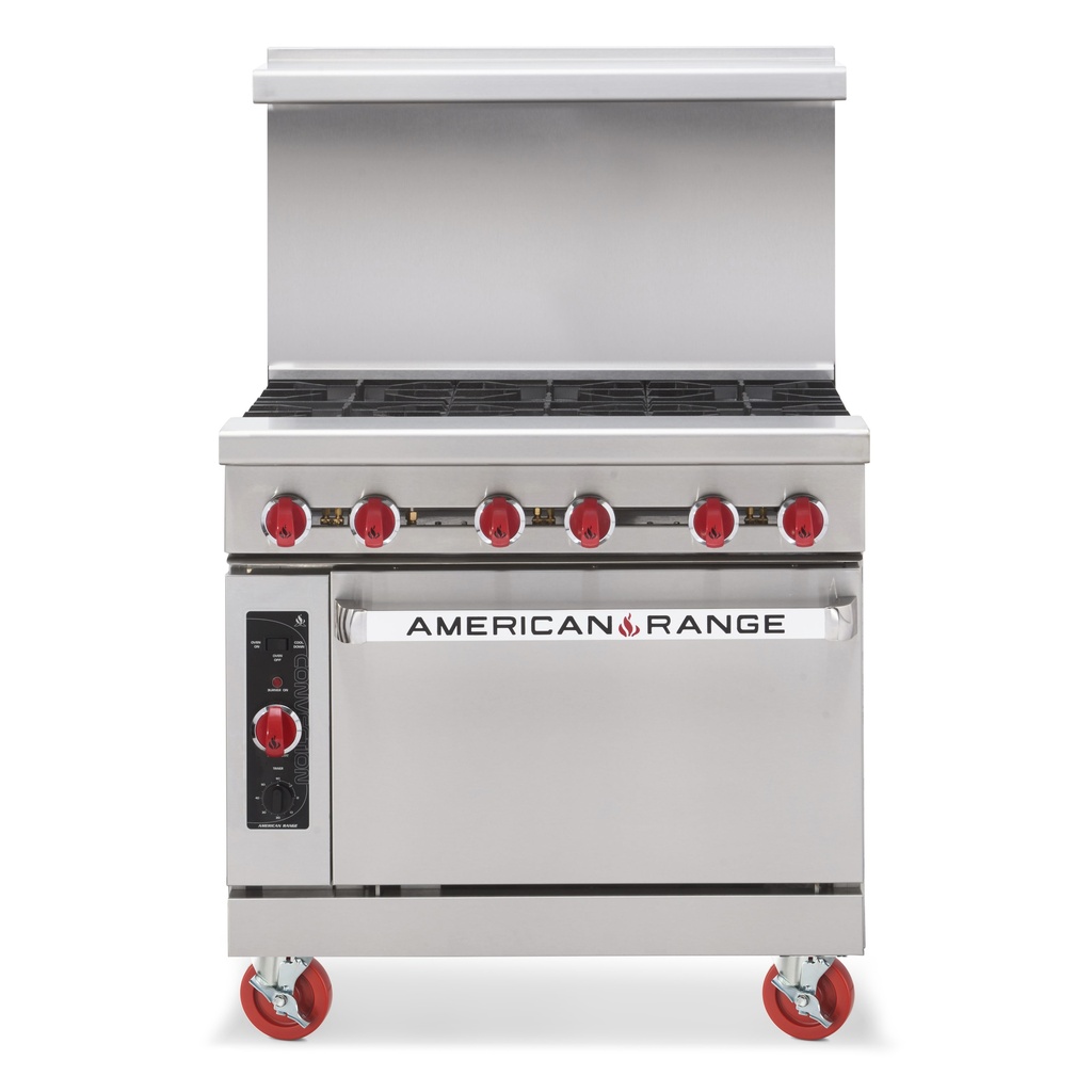 Commercial 6 Burner 36"HD Gas Range American Range AR-6
