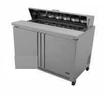 2 Door Fagor 60" Stainless Sandwich Table-16 Pans, FST-60-16