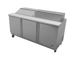 3 Door Fagor 72" Stainless Sandwich Table-18 Pans, FST-72-18