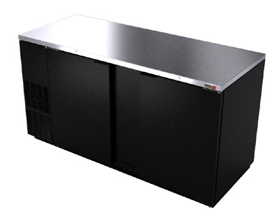 69" Fagor Black-Finish Back Bar Cooler- 1014 Cans, FBB-69