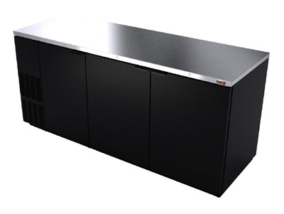 95" Fagor Black-Finish Back Bar Cooler- 1302 Cans, FBB-95