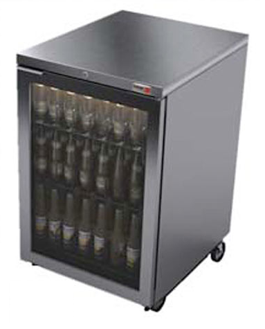 24" Fagor SS w/glass door Back Bar Cooler- 415 Cans, FBB-24GS