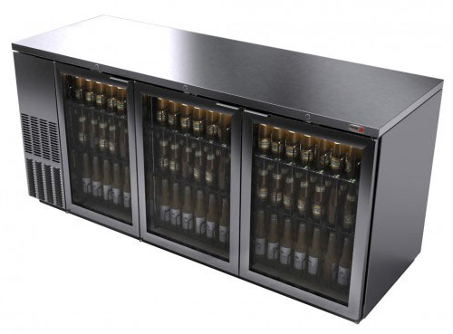 79" Fagor SS w/glass door Back Bar Cooler- 1092 Cans, FBB-79GS
