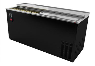 Fagor 65" Black-Finish Horizontal Bottle Cooler-854 Cans, FBC-65