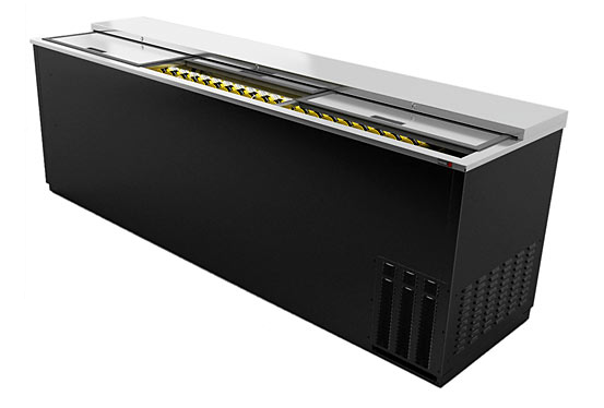 Fagor 95" Blk-Finish Horizontal Bottle Cooler-1368 Cans, FBC-95