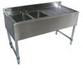 2 Compartment Slim-Line SS Bar Sink,Right Drain-Board BKUBW-248R