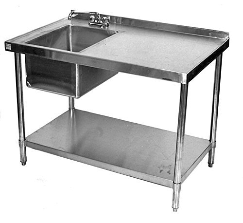 All Stainless Table with Bowl on Right 24x96 w Free Faucet
