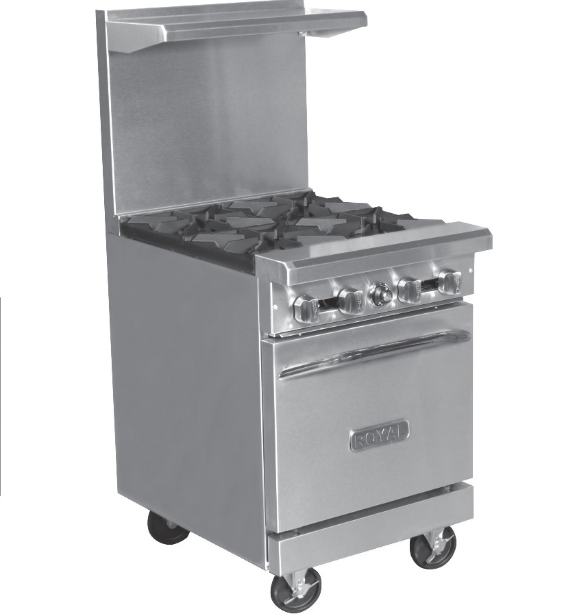 Commercial 4 burner 24"HD Gas Range Royal Range RR-4