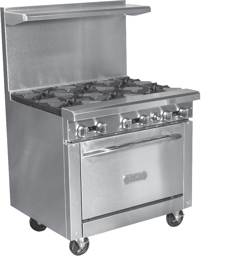 Commercial 6 burner 36"HD Gas Range Royal Range RR-6