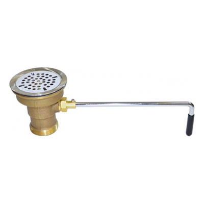 FISHER 22209 BALL WASTE VALVE WITH FLAT STRAINER & NON OVERFLOW BODY