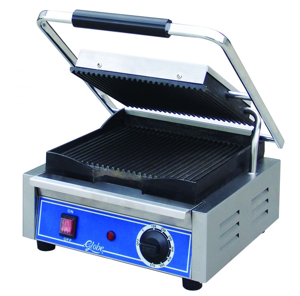 10" Wide Single Sandwich Grill Grooved Globe GPG10