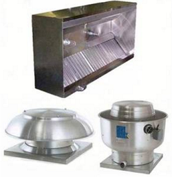 09' ETL Restaurant Box Hood System w/ Make-up Air, Exhaust Fans & Curbs