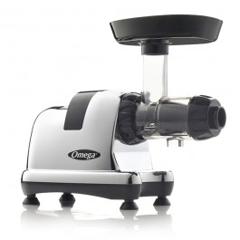 Omega Horizontal Low Speed Masticating Fruit and Vegetable Juicer 8008C (Chrome)