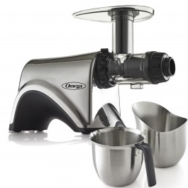 Omega Horizontal Low Speed Masticating Fruit and Vegetable Juicer NC900HDSS (Stainless Steel)