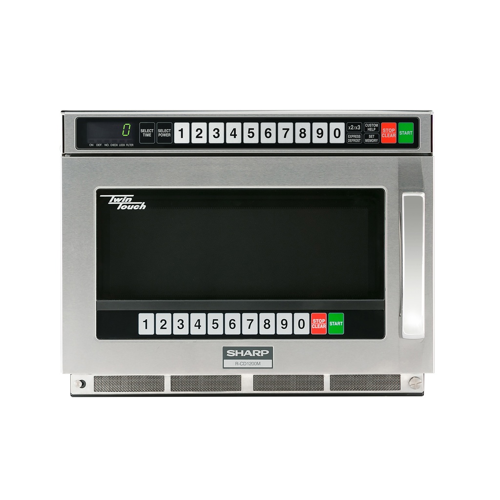 Sharp® Commercial TwinTouch™ Stainless Steel 1200W Digital Microwave R-CD1200M