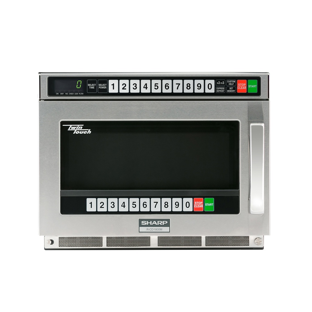 Sharp® Commercial TwinTouch™ Stainless Steel 1800W Digital Microwave R-CD1800M