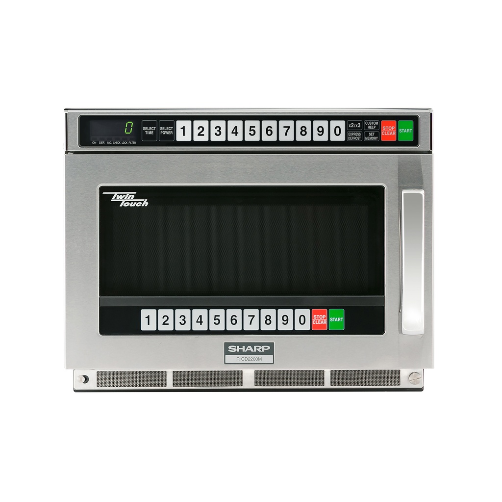 Sharp ® Commercial TwinTouch™ Stainless Steel 2200W Digital Microwave R-CD2200M