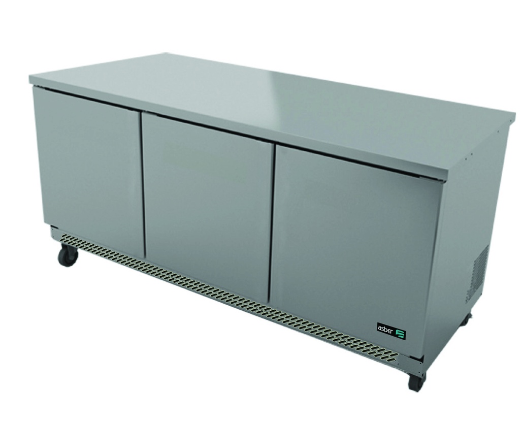 3 Door Undercounter Refrigerator 72" Asber USA AUTR-72