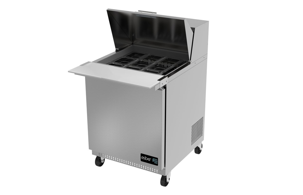 1 Door Mega Top Sandwich Salad Prep Table 27" Asber USA APTM-27-12