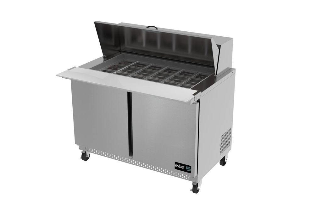 2 Door Mega Top Sandwich Salad Prep Table 48" Asber USA APTM-48-18