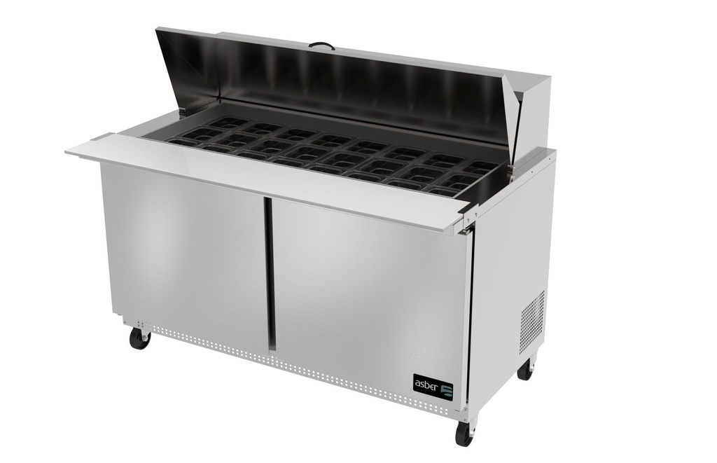 2 Door Mega Top Sandwich Salad Prep Table 60" Asber USA APTM-60-24
