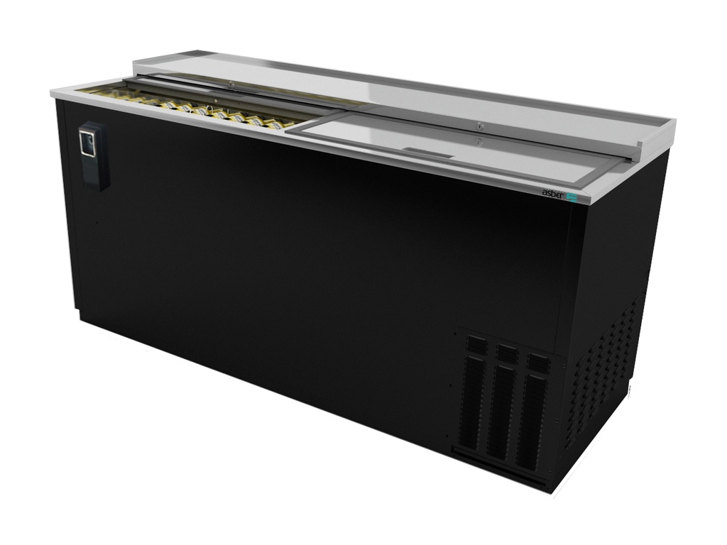 Asber USA 65" Black-Finish Bottle Cooler - 890 Cans ADBC-65