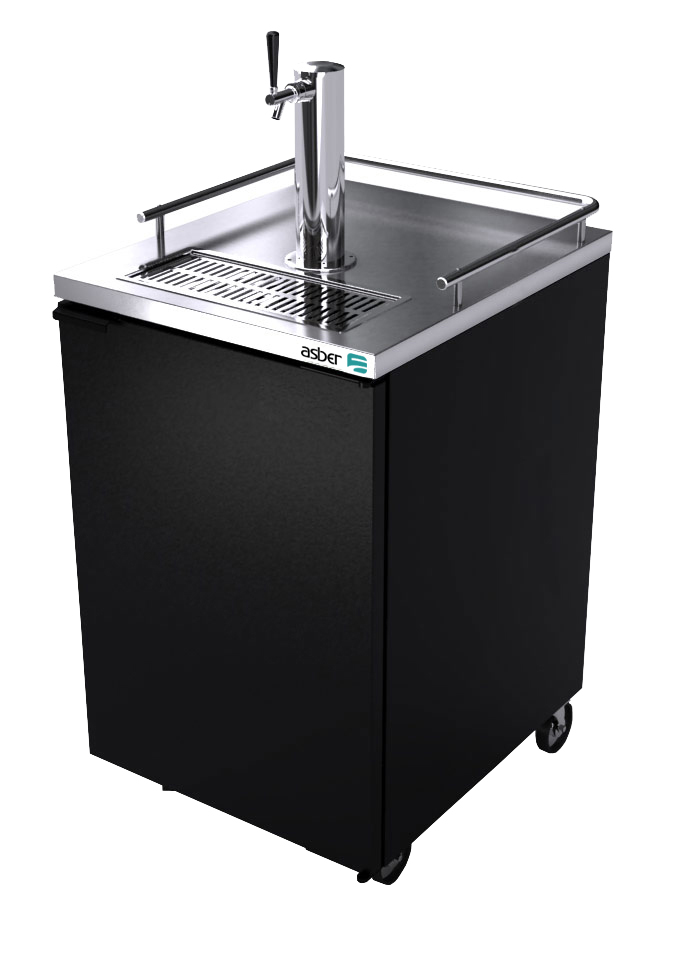 Asber USA 24" Black-Finish Direct Draw Beer Cooler "“ 1 Keg ADDC-23