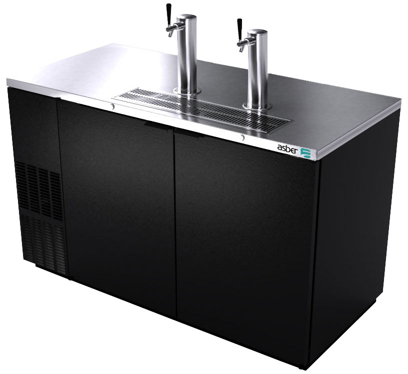 Asber USA 59" Black-Finish Direct Draw Beer Cooler "“ 3 Keg ADDC-58