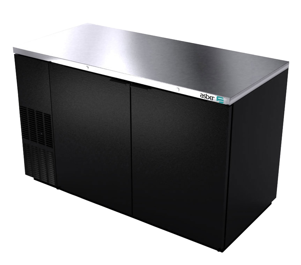59" Asber USA Black-Finish Back Bar cooler - 852 Cans ABBC-58