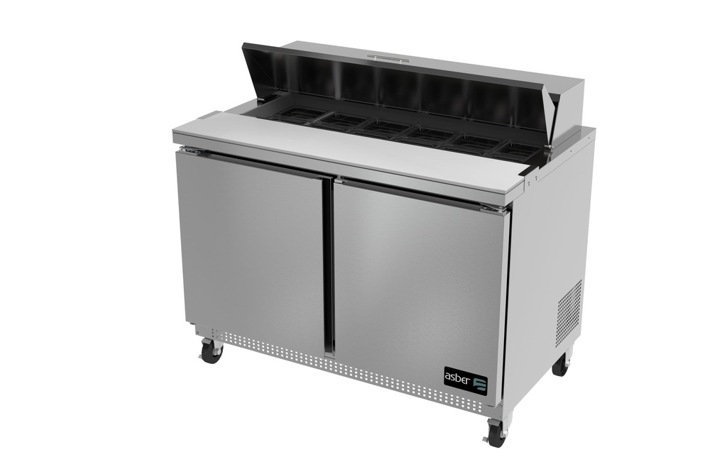 2 Door Sandwich Salad Prep Table 48" Asber USA APTS-48-12