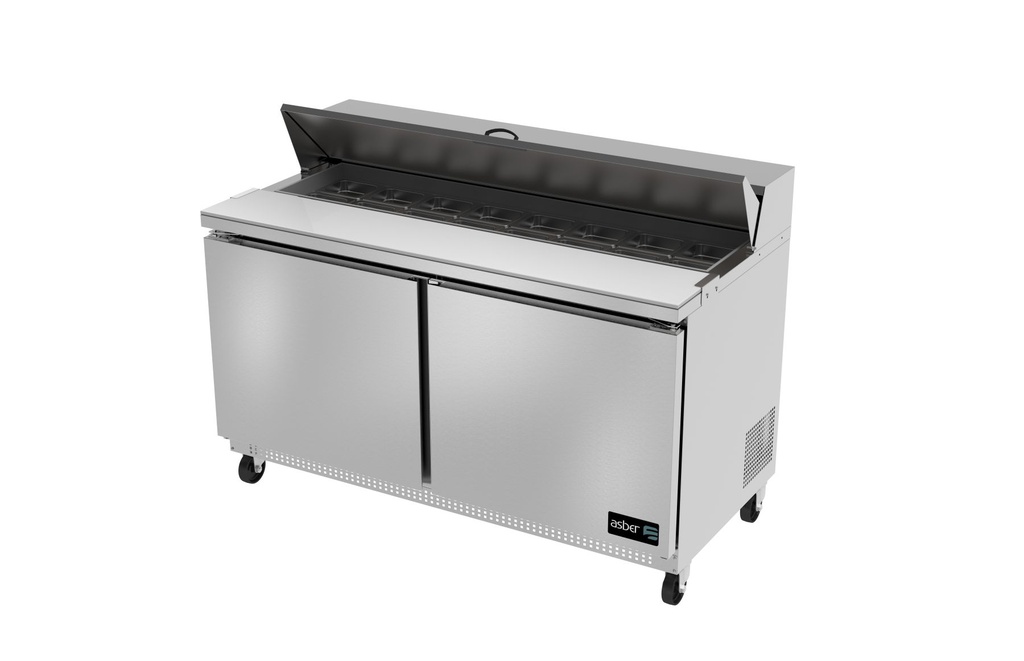 2 Door Sandwich Salad Prep Table 60" Asber USA APTS-60-16