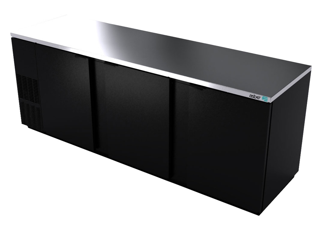 95" Asber USA Black-Finish Back Bar cooler - 1302 Cans ABBC-94