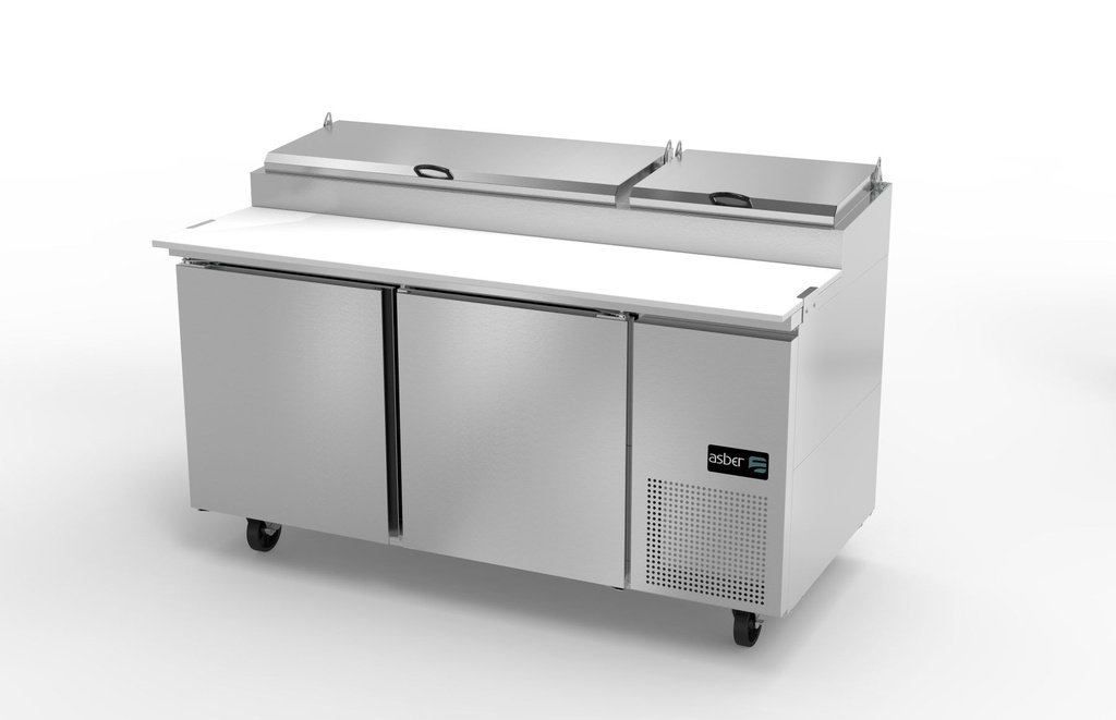 Asber USA 67" All Stainless Pizza Prep Table "“ 9 Pans APTP-67
