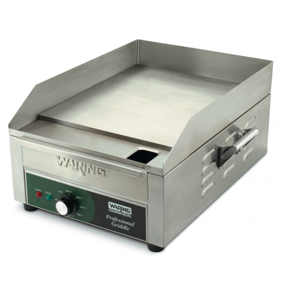 14" Thermostatic Waring WGR140X Electric Countertop Griddle 1" Plate