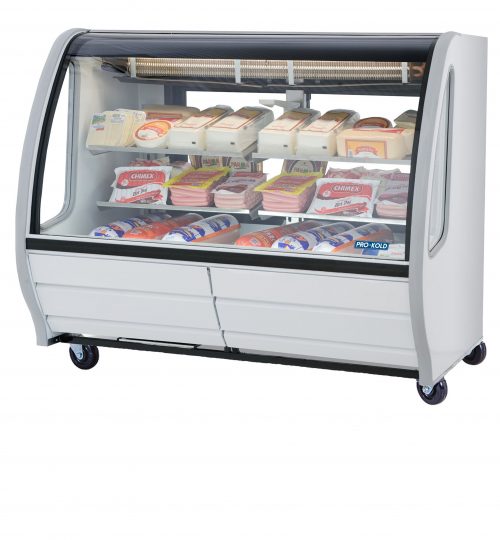 56" Curved Glass Refrigerated Deli Bakery Display Case PRO-KOLD DDC60 White