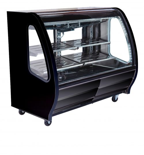 56" Curved Glass Refrigerated Deli Bakery Display Case PRO-KOLD DDC60 Black