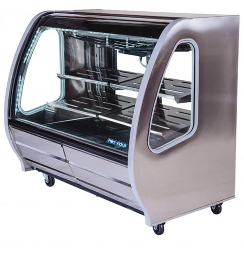56" Curved Glass Refrigerated Deli Bakery Display Case PRO-KOLD DDC60 SS Stainless Steel