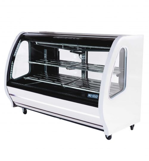 74" Curved Glass Refrigerated Deli Bakery Display Case PRO-KOLD DDC80 White